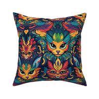 louis wain inspired psychedelic kitty cats