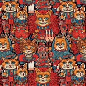red anthro cats birthday party inspired by louis wain