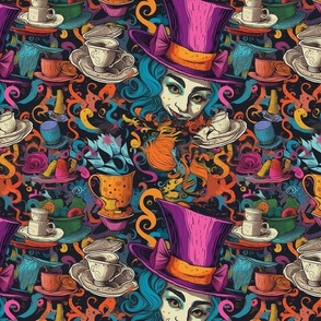 surreal mad tea party with the mad hatter