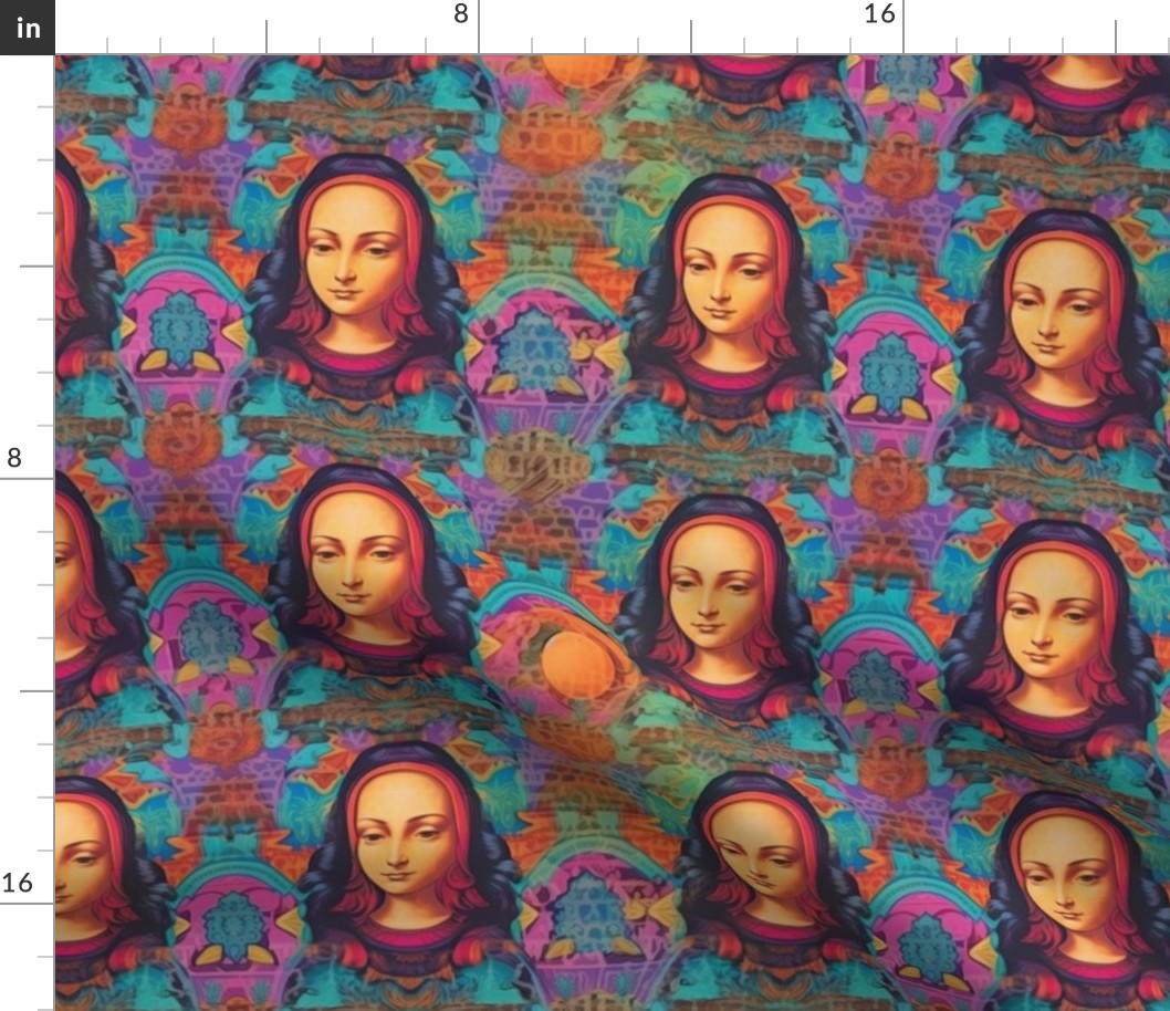 psychedelic portrait of  mona lisa