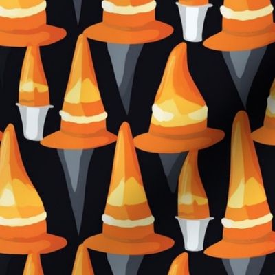 candy corn witch hats for samhain inspired by magritte