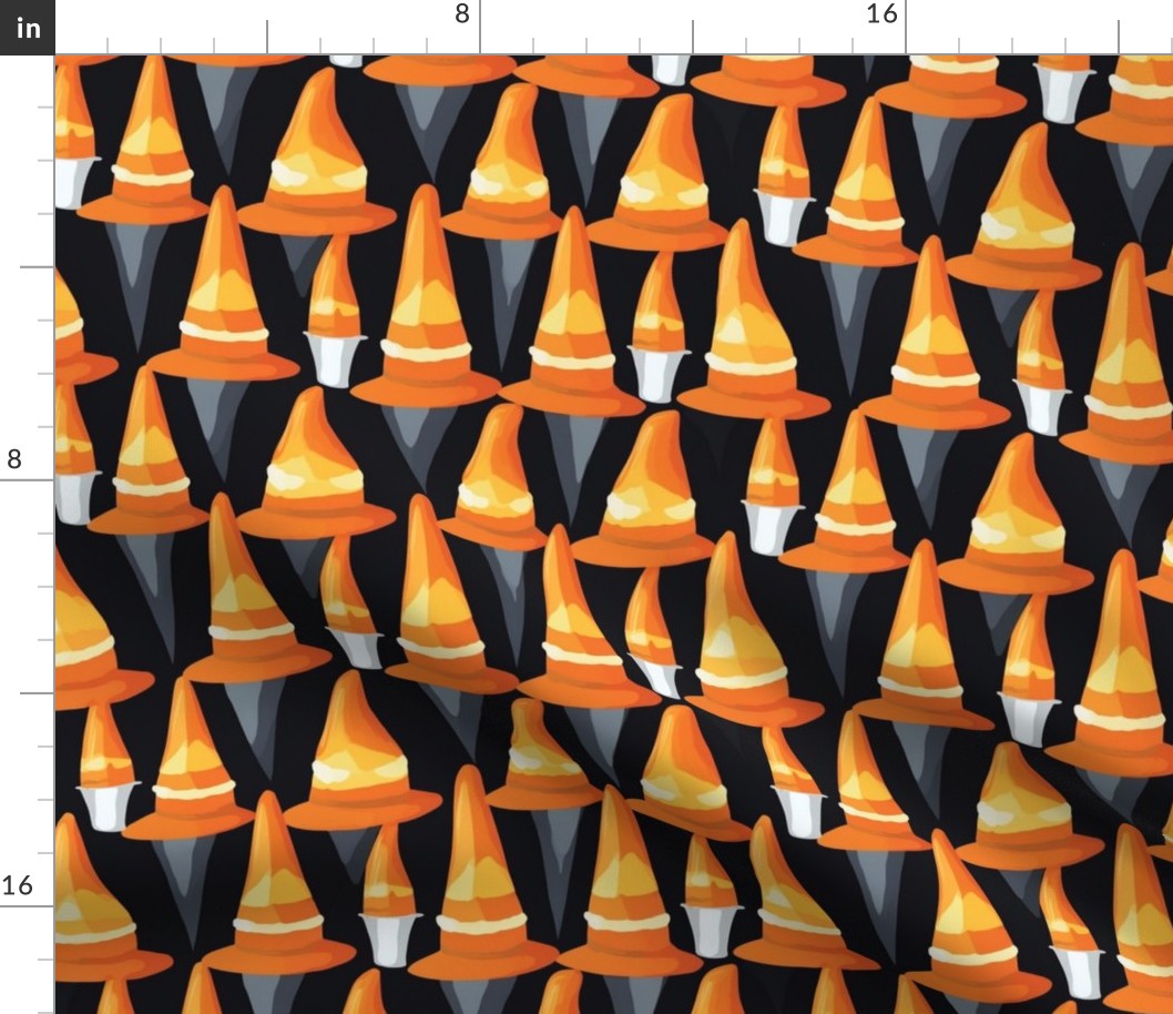 candy corn witch hats for samhain inspired by magritte