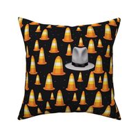 magritte inspired candy corn traffic cones