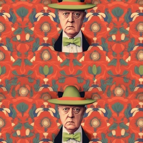 magritte inspired portrait of aleister crowley