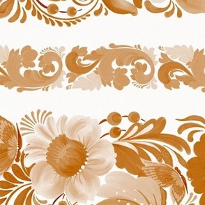medium // Horizontal Floral stripes in beige