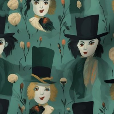 the many faces and hats of the mad hatter inspired by magritte