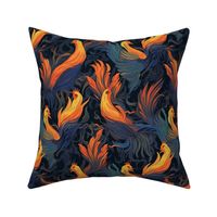 magritte inspired fire bird phoenix