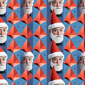 the many geometric faces of santa claus