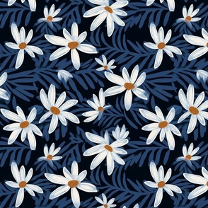 daisy snowflake flowers inspired by magritte