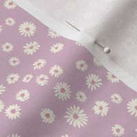 Ditsy hand painted daisies on lilac