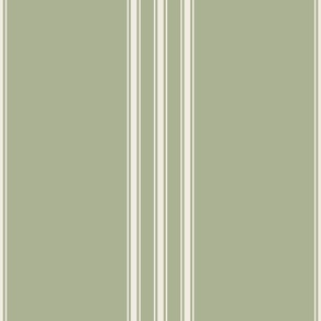 JUMBO // classic ticking stripes - creamy white_ light sage green 02 - traditional simple minimalist