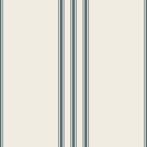 JUMBO // classic ticking stripes - creamy white_ marble blue teal - traditional simple minimalist
