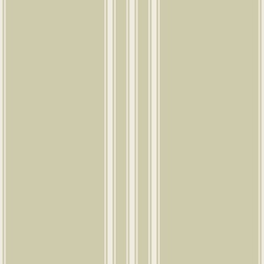 JUMBO // classic ticking stripes - creamy white_ thistle green 02 - traditional simple minimalist