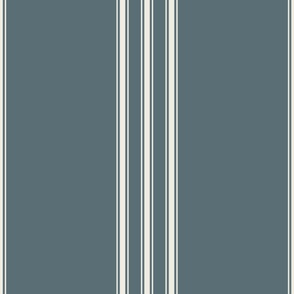 JUMBO // classic ticking stripes - creamy white_ marble blue 02 - traditional simple minimalist