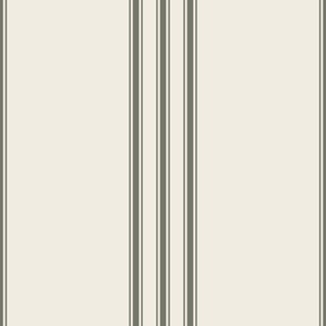 JUMBO // classic ticking stripes - creamy white_ limed ash green - traditional simple minimalist