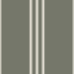 JUMBO // classic ticking stripes - creamy white_ limed ash 02 - traditional simple minimalist