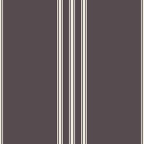 JUMBO // classic ticking stripes - creamy white_ purple brown 02 - traditional simple minimalist