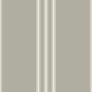 JUMBO // classic ticking stripes - cloudy silver taupe_ creamy white 02 - traditional simple minimalist