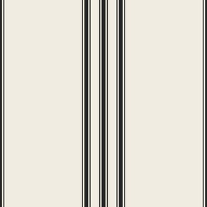 JUMBO // classic ticking stripes - creamy white_ raisin black - black and white traditional simple minimalist