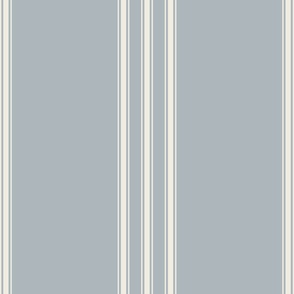 JUMBO // classic ticking stripes - creamy white_ french grey blue 02 - traditional simple minimalist