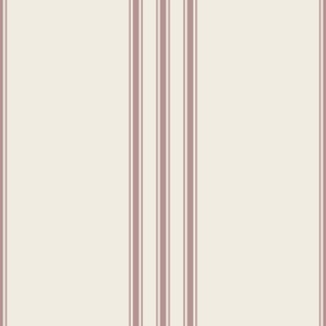 JUMBO // classic ticking stripes - creamy white_ dusty rose pink - traditional simple minimalist