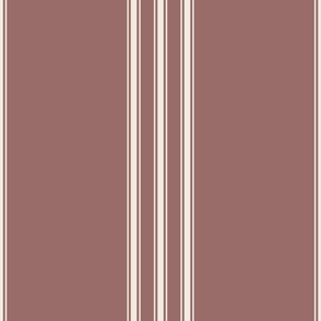 JUMBO // classic ticking stripes - copper rose pink_ creamy white 02 - traditional simple minimalist