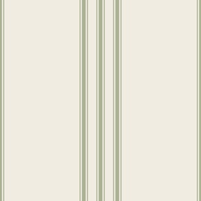 JUMBO // classic ticking stripes - creamy white_ light sage green - traditional simple minimalist