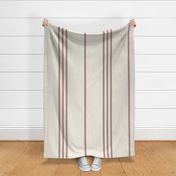 JUMBO // classic ticking stripes - copper rose pink_ creamy white - traditional simple minimalist