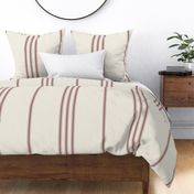 JUMBO // classic ticking stripes - copper rose pink_ creamy white - traditional simple minimalist
