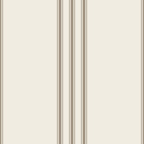 JUMBO // classic ticking stripes - creamy white_ khaki brown - traditional simple minimalist