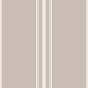 large scale // classic ticking stripes - creamy white_ silver rust blush 02 - traditional simple minimalist