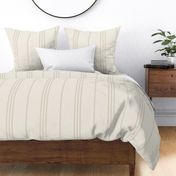 large scale // classic ticking stripes - bone beige_ creamy white - traditional simple minimalist