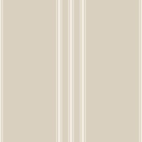 large scale // classic ticking stripes - bone beige_ creamy white 02 - traditional simple minimalist