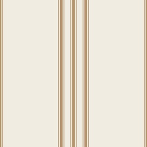large scale // classic ticking stripes - creamy white_ lion gold mustard yellow - traditional simple minimalist