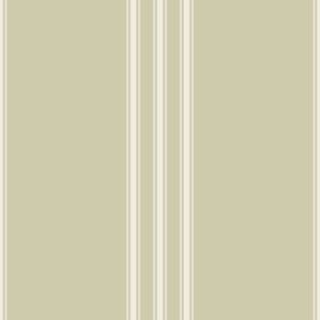 medium scale // classic ticking stripes - creamy white_ thistle green 02 - traditional simple minimalist