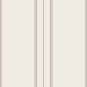 medium scale // classic ticking stripes - creamy white_ silver rust blush - traditional simple minimalist