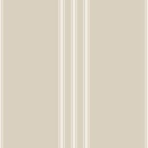 medium scale // classic ticking stripes - bone beige_ creamy white 02 - traditional simple minimalist