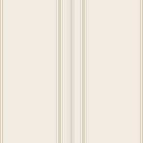 medium scale // classic ticking stripes - bone beige_ creamy white - traditional simple minimalist