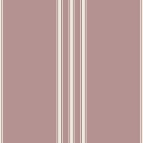 medium scale // classic ticking stripes - creamy white_ dusty rose pink 02 - traditional simple minimalist