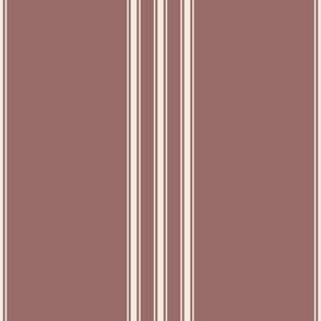 medium scale // classic ticking stripes - copper rose pink_ creamy white 02 - traditional simple minimalist
