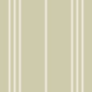 small scale // classic ticking stripes - creamy white_ thistle green 02 - traditional simple minimalist