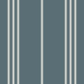 small scale // classic ticking stripes - creamy white_ marble blue 02 - traditional simple minimalist