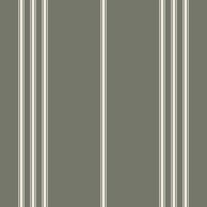 small scale // classic ticking stripes - creamy white_ limed ash 02 - traditional simple minimalist