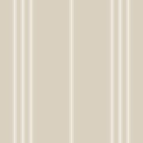 small scale // classic ticking stripes - bone beige_ creamy white 02 - traditional simple minimalist