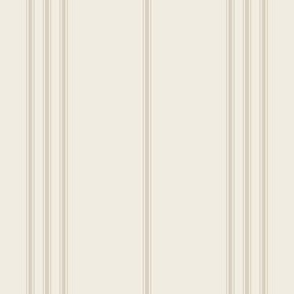 small scale // classic ticking stripes - bone beige_ creamy white - traditional simple minimalist