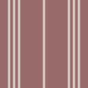 small scale // classic ticking stripes - copper rose pink_ creamy white 02 - traditional simple minimalist