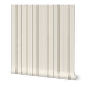 small scale // classic ticking stripes - creamy white_ khaki brown - traditional simple minimalist