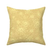 Nimbus hand drawn floral | Lemon Meringue Damask Yellow |  12 inch