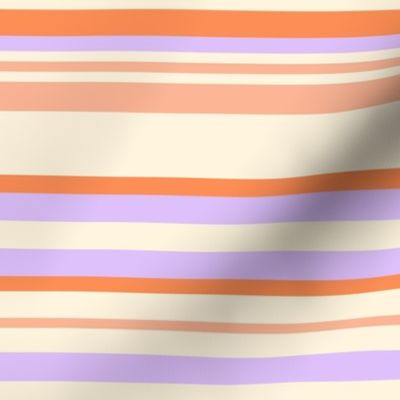 Large // Pastel Stripes in Purple, Lavender, Orange, Cream great for spring, summer