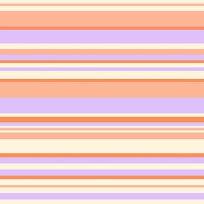 Large // Pastel Stripes in Purple, Lavender, Orange, Cream great for spring, summer